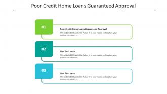 Poor credit home loans guaranteed approval ppt powerpoint presentation show cpb
