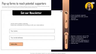 Pop Up Forms To Reach Potential Supporters NPO Marketing And Communication MKT SS V