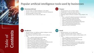 Popular Artificial Intelligence Tools Used By Businesses Powerpoint Presentation Slides AI SS V Best Good