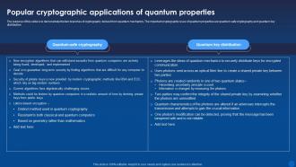 Popular Cryptographic Applications Of Quantum Properties Encryption For Data Privacy In Digital Age It