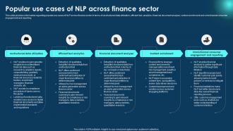 Popular Use Cases NLP Across Finance Zero To NLP Introduction To Natural Language Processing AI SS V