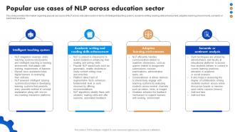 Popular Use Cases Of NLP Across Education Sector Natural Language Processing NLP For Artificial AI SS