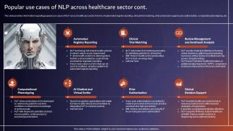Popular Use Cases Of NLP Across Healthcare Sector Comprehensive Tutorial About AI SS V Colorful Captivating