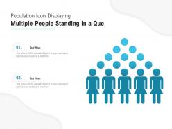 Population icon displaying multiple people standing in a que