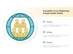 Population icon displaying people inside globe