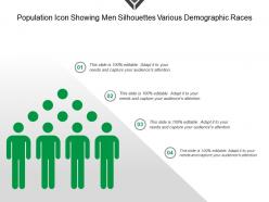 Population icon showing men silhouettes various demographic races