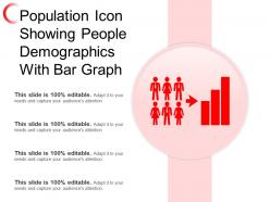Population icon showing people demographics with bar graph