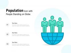 Population icon with people standing on globe
