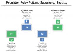 Population policy patterns subsistence social stability demographic change