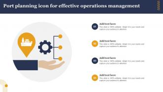 Port Planning Icon For Effective Operations Management