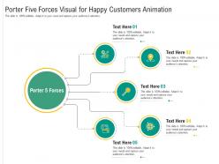 Porter five forces visual for happy customers animation infographic template