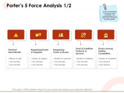 Porters 5 force analysis barriers power powerpoint presentation elements