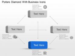 Porters diamond with business icons powerpoint template slide