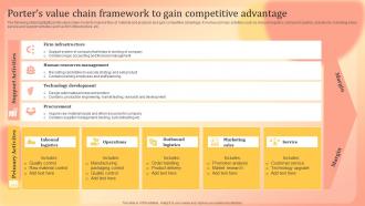 Porters Value Chain Framework To Gain Competitive Advantage