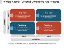 Portfolio analysis covering dimensions and features