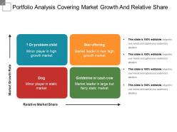 Portfolio Analysis Covering Market Growth And Relative Share