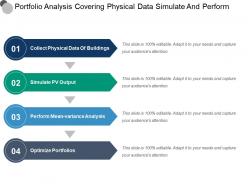 Portfolio analysis covering physical data simulate and perform