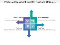 Portfolio assessment investor relations unique compelling value proposition