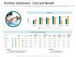 Portfolio dashboard cost and benefit ppt powerpoint presentation backgrounds