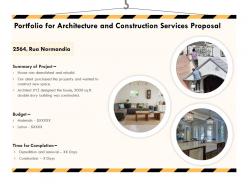 Portfolio for architecture and construction services proposal ppt powerpoint template