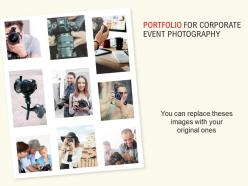 Portfolio for corporate event photography ppt powerpoint presentation mockup