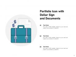 Portfolio Icon Briefcase Dollar Business Documents Holding Magnifying Glass