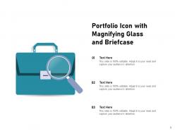 Portfolio Icon Briefcase Dollar Business Documents Holding Magnifying Glass