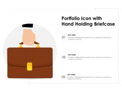 Portfolio icon with hand holding briefcase