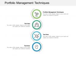 Portfolio management techniques ppt powerpoint presentation infographics summary cpb