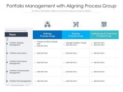 Portfolio management with aligning process group
