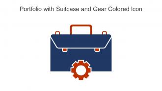 Portfolio With Suitcase And Gear Colored Icon In Powerpoint Pptx Png And Editable Eps Format