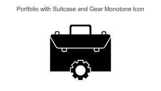 Portfolio With Suitcase And Gear Monotone Icon In Powerpoint Pptx Png And Editable Eps Format
