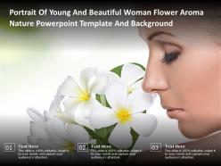 Portrait of young and beautiful woman flower aroma nature powerpoint template and background