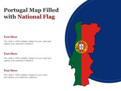 Portugal map filled with national flag