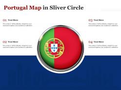 Portugal map in sliver circle