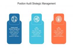 Position audit strategic management ppt powerpoint presentation slides ideas cpb