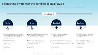 Positioning Errors That The Companies Must Avoid Steps For Creating A Successful Product
