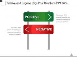 Positive and negative sign post directions ppt slide