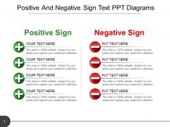Positive and negative sign text ppt diagrams