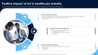 Positive Impact Of IoT In Healthcare Monitoring Patients Health Through IoT Technology IoT SS V