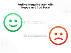 Positive negative icon with happy and sad face