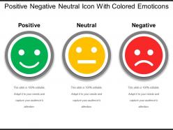 Positive negative neutral icon with colored emoticons