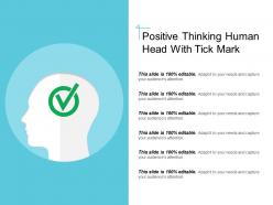 Positive thinking human head with tick mark