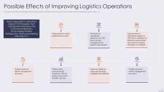 Possible effects of logistics operations improving logistics management operations