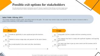 Possible Exit Options For Stakeholders Engineering And Construction Business Plan BP SS Multipurpose Idea