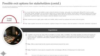 Possible Exit Options For Stakeholders Sample Interscope Records Business Plan BP SS Analytical Graphical