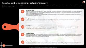 Possible Exit Strategies For  Industry Catering Services Business Plan BP SS