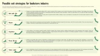 Possible Exit Strategies For Book Store Industry Book Store Business Plan BP SS