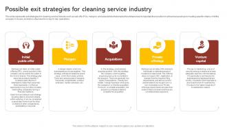 Possible Exit Strategies For Cleaning Service Commercial Cleaning Business Plan BP SS