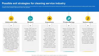 Possible Exit Strategies For Cleaning Service Industry Janitorial Service Business Plan BP SS